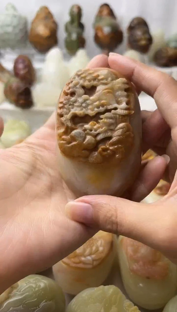 石材方解石棉纹正常不退换山水微瑕