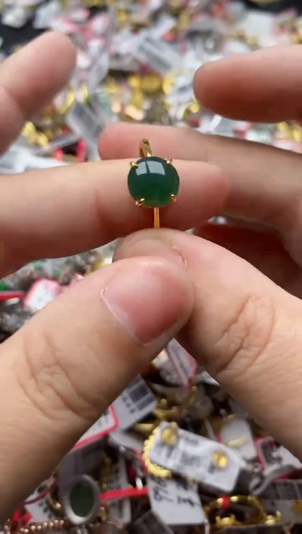 【闪购商品】翡翠戒指银S925镶嵌44444---10