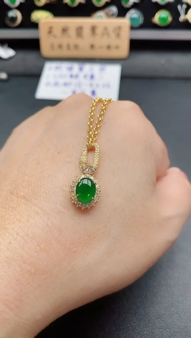 套链银S925镶嵌翡翠1