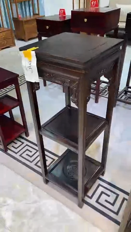 【闪购商品】花梨木类成套家具黑檀色福字花架35*35*100