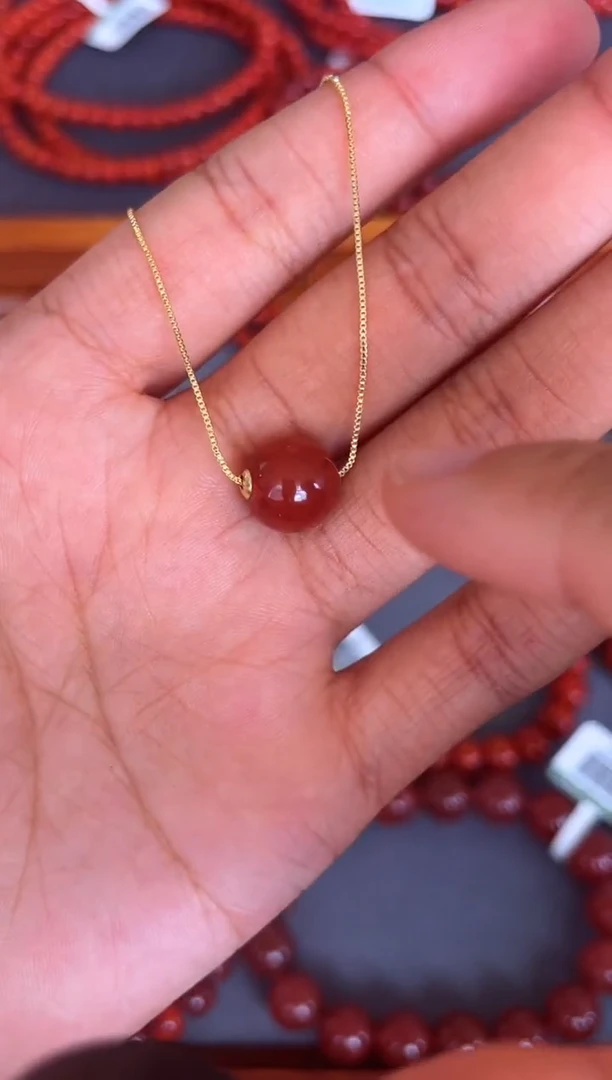 手串未镶嵌南红玛瑙10mm瓦西玫红单珠A02