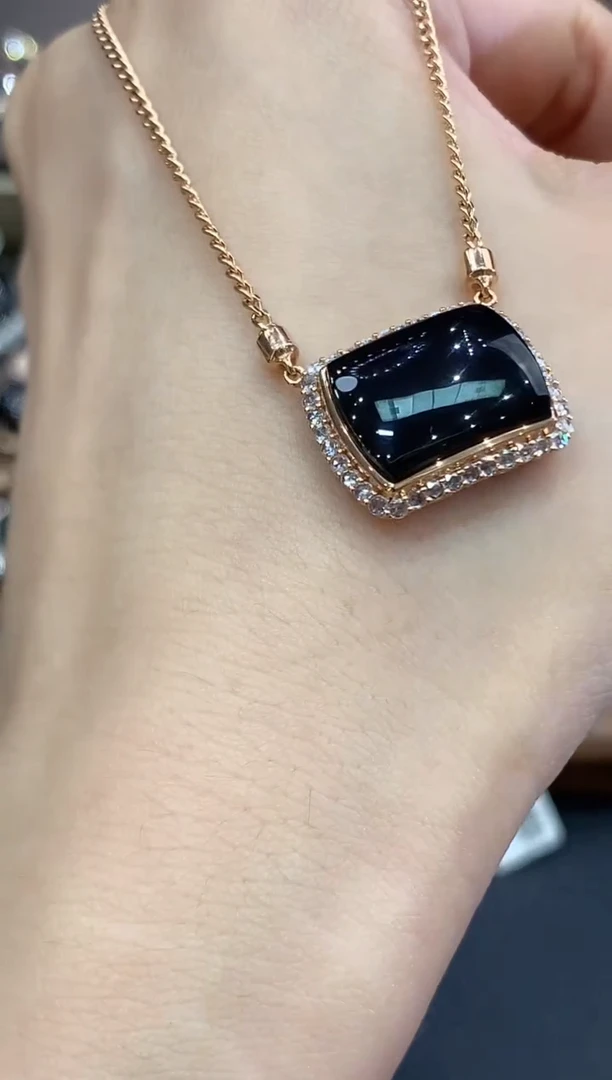 吊坠(不含链)18K金镶嵌翡翠C125