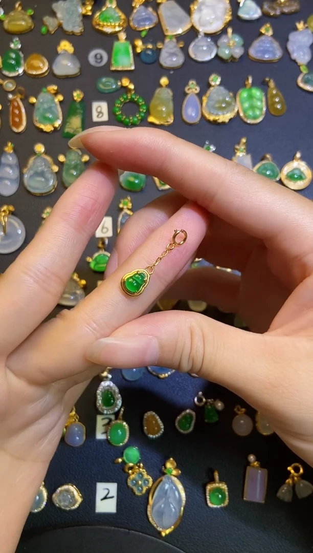 翡翠银S925镶嵌吊坠(不含链)1