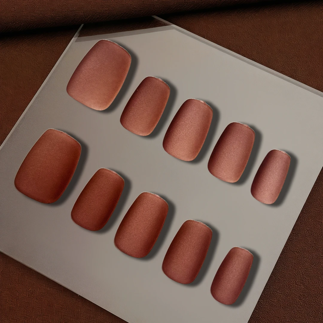 秋冬磨砂丝绒系列高级短款纯色显白可拆卸式穿戴甲