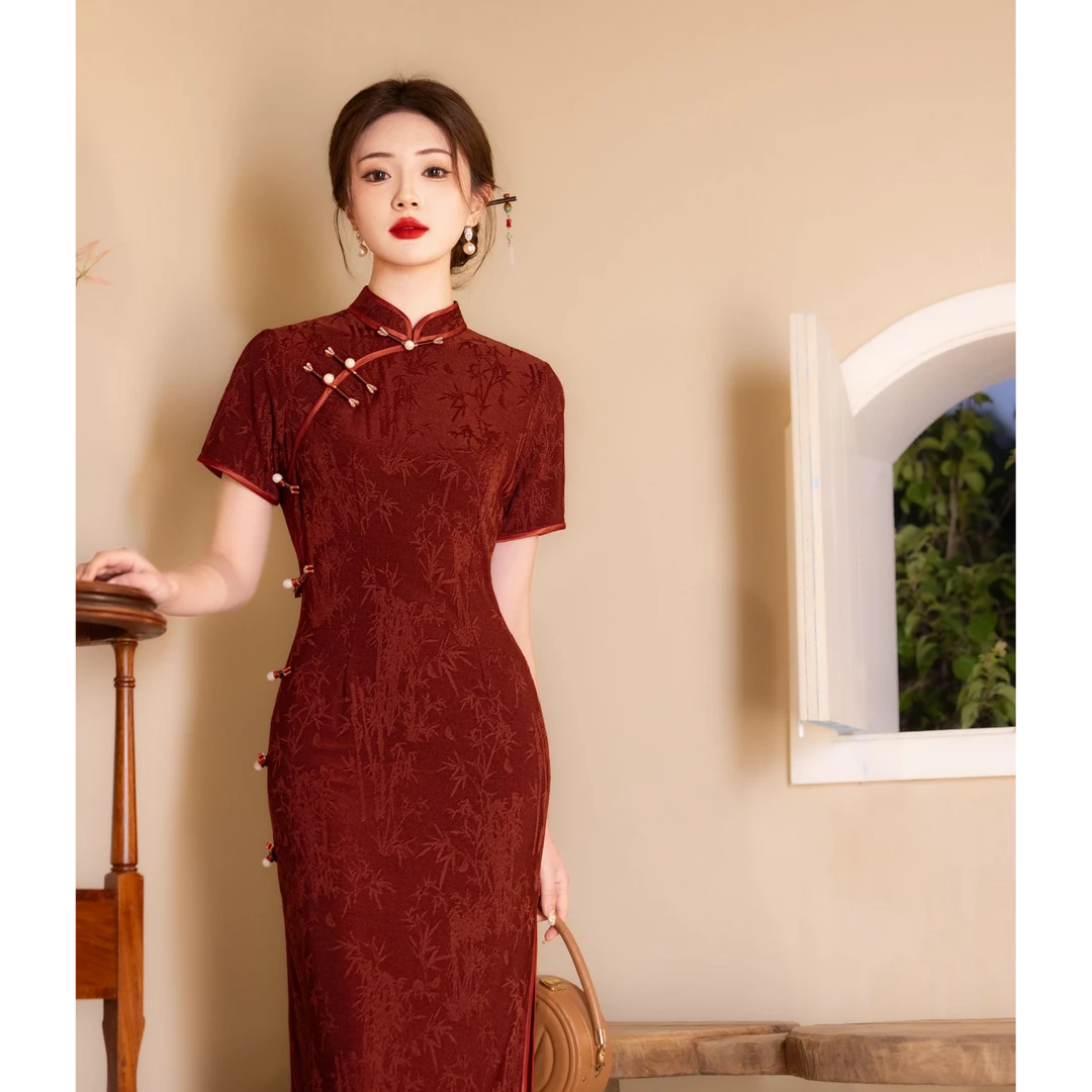 【开门红】红色送考旗袍2025年新款春夏结婚敬酒服订婚连衣裙5505