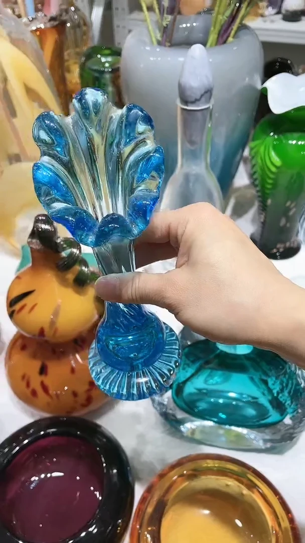 【闪购商品】原色水晶玻璃1只艺术插花瓶