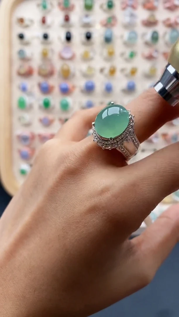 【闪购商品】翡翠戒指未镶嵌缅甸天然A货翡翠222  5+2