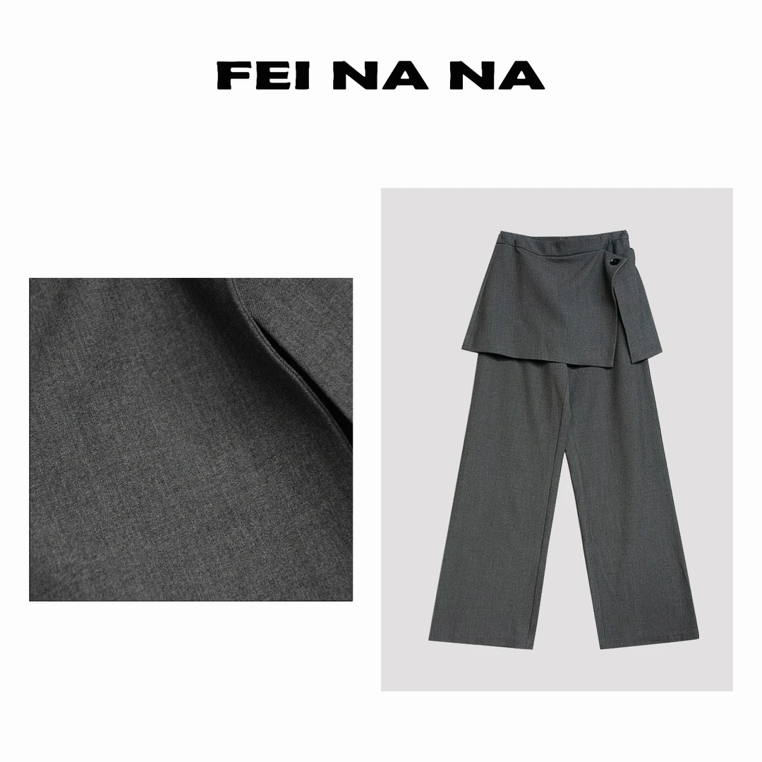 【feinana屁连裤】2025新款时尚百搭爆款屁帘直筒西装裤033102
