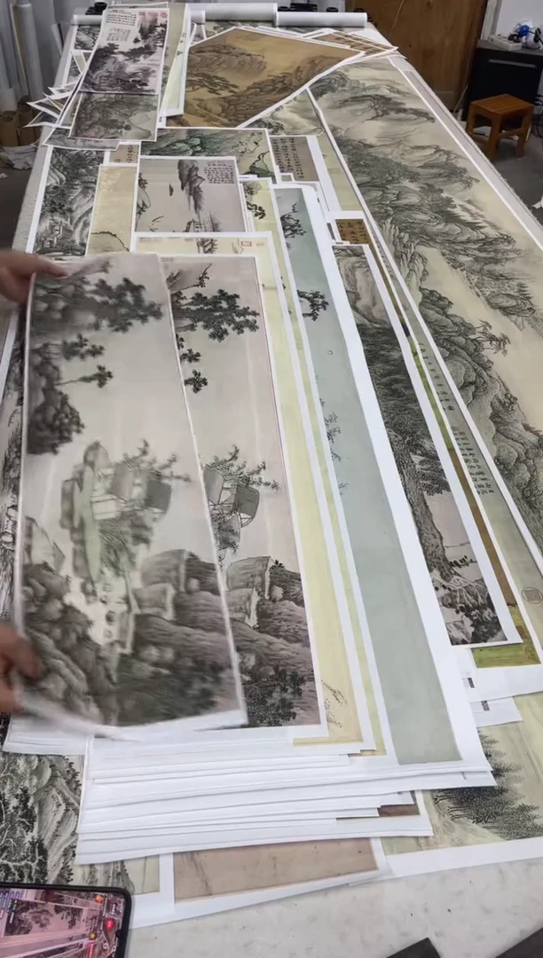 沈周 竹林茅屋 微喷复刻