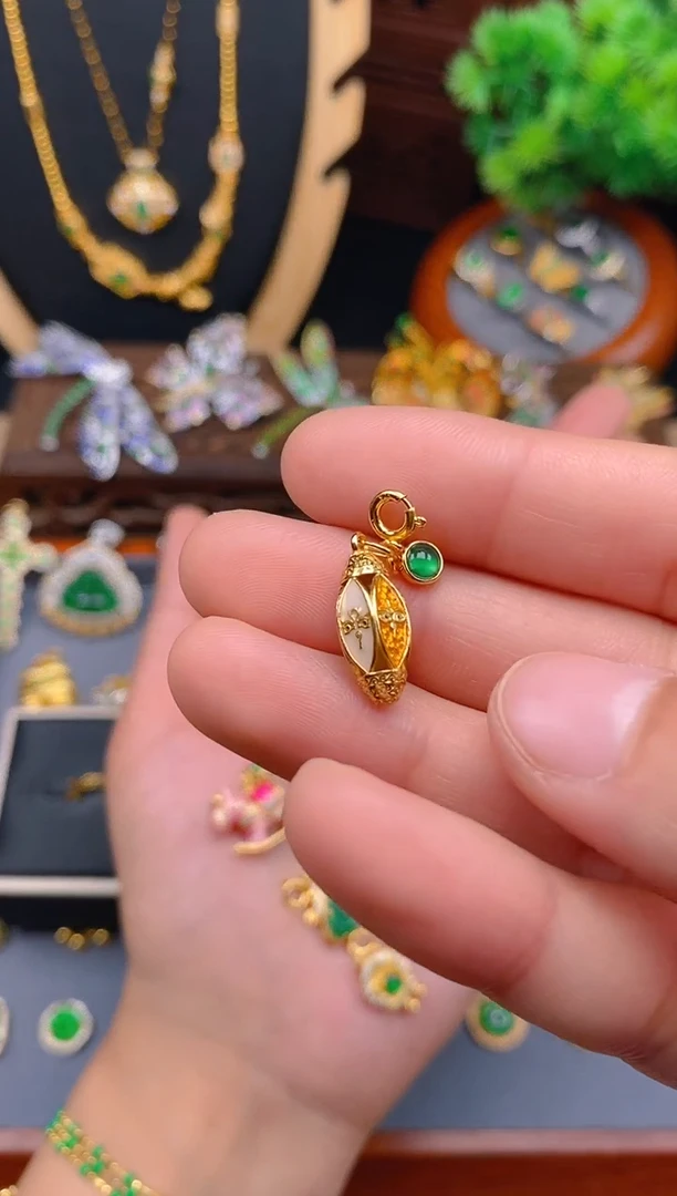 【闪购商品】翡翠吊坠(不含链)银S925镶嵌五路财神