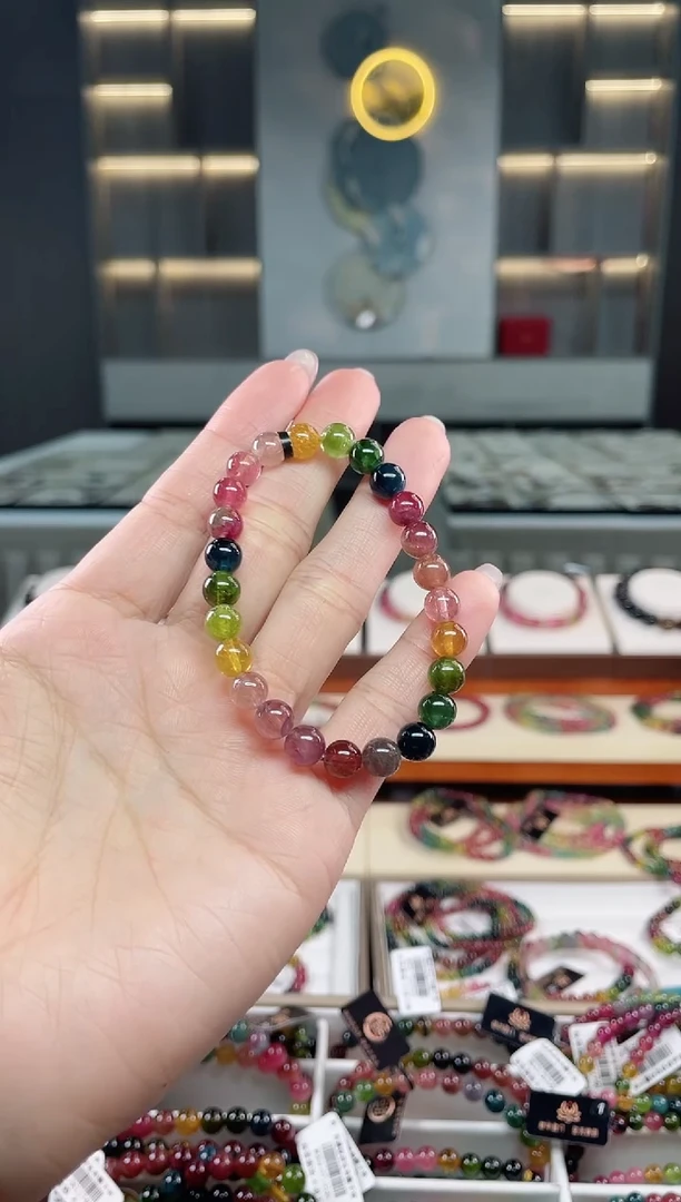 未镶嵌老矿碧玺单圈手串7mm+碧玺（多样性发一条）T