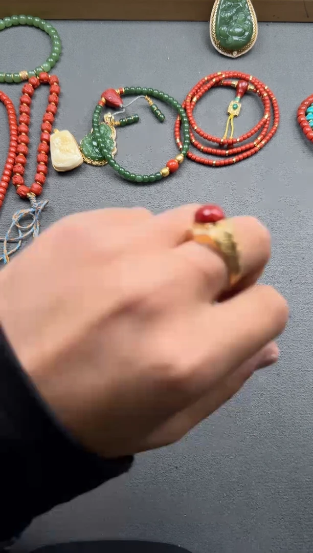 【闪购商品】南红玛瑙配饰配饰18K金镶嵌配饰配饰