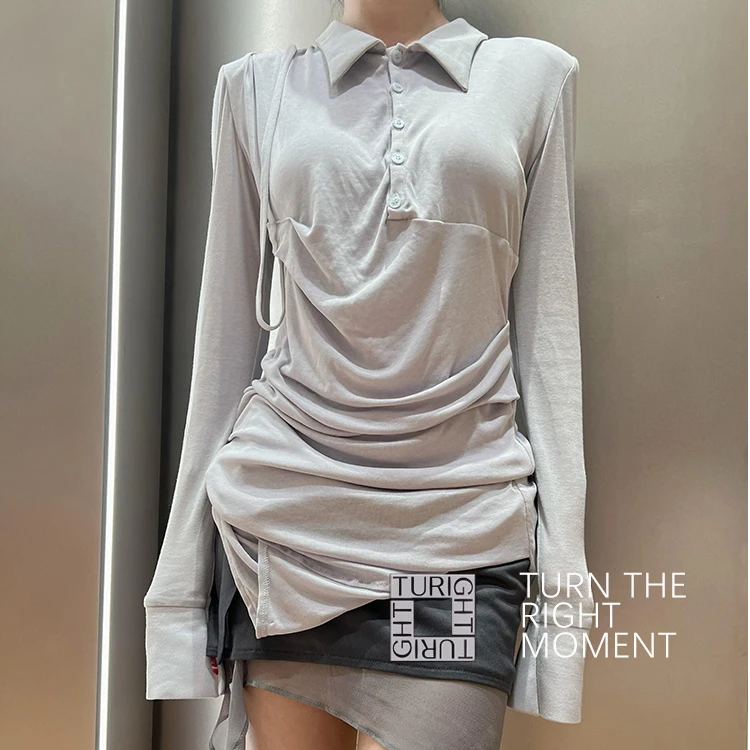 TURIGHT买手店 25SS现货 CARO CHIA设计师品牌 褶皱衬衫裙