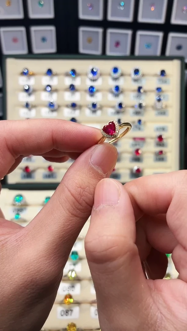 银S925镶嵌戒指红宝石1