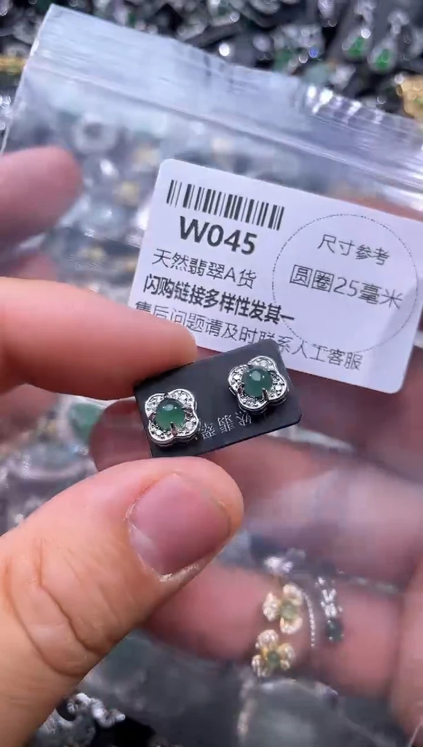 【闪购商品】翡翠颈饰未镶嵌W045耳钉