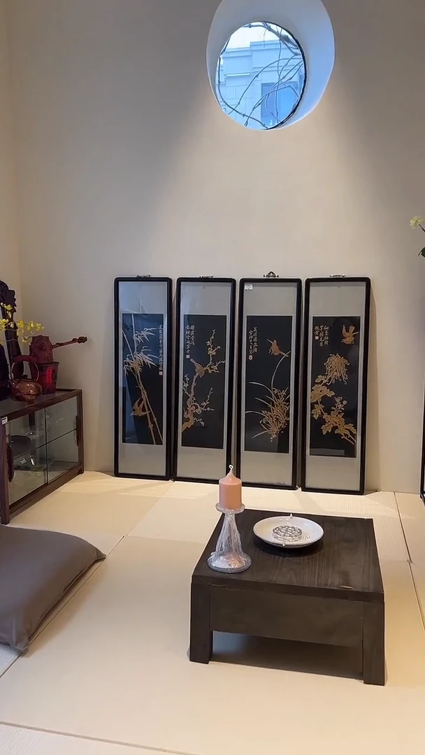 茶道摆件0000梅兰竹菊画框一套6070