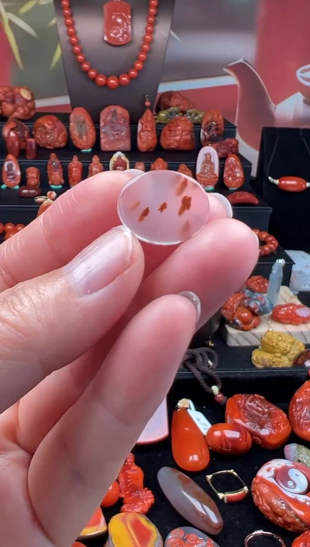 未镶嵌戒面南红玛瑙o****o戒面