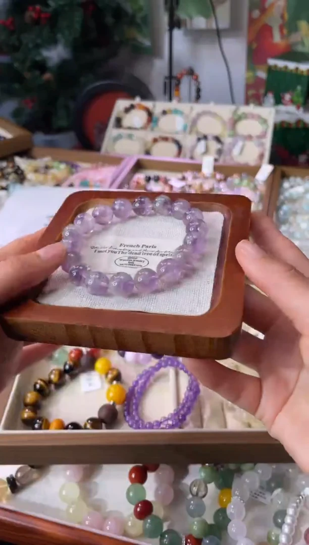 未镶嵌手串水晶紫兔毛