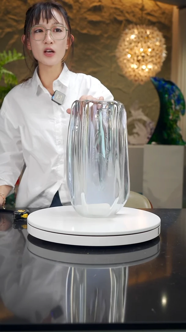 手工艺品琉璃福利款珍珠白花器