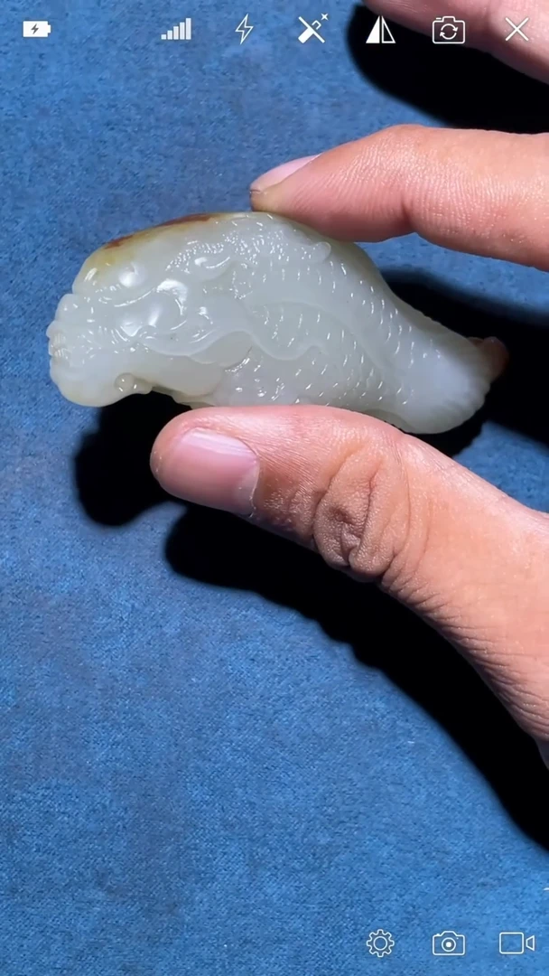 未镶嵌和田玉把件YY   鱼化龙