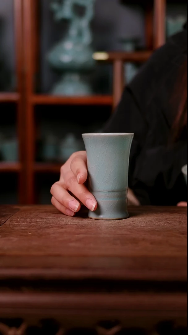 杯子陶青霁汝窑仿古釉