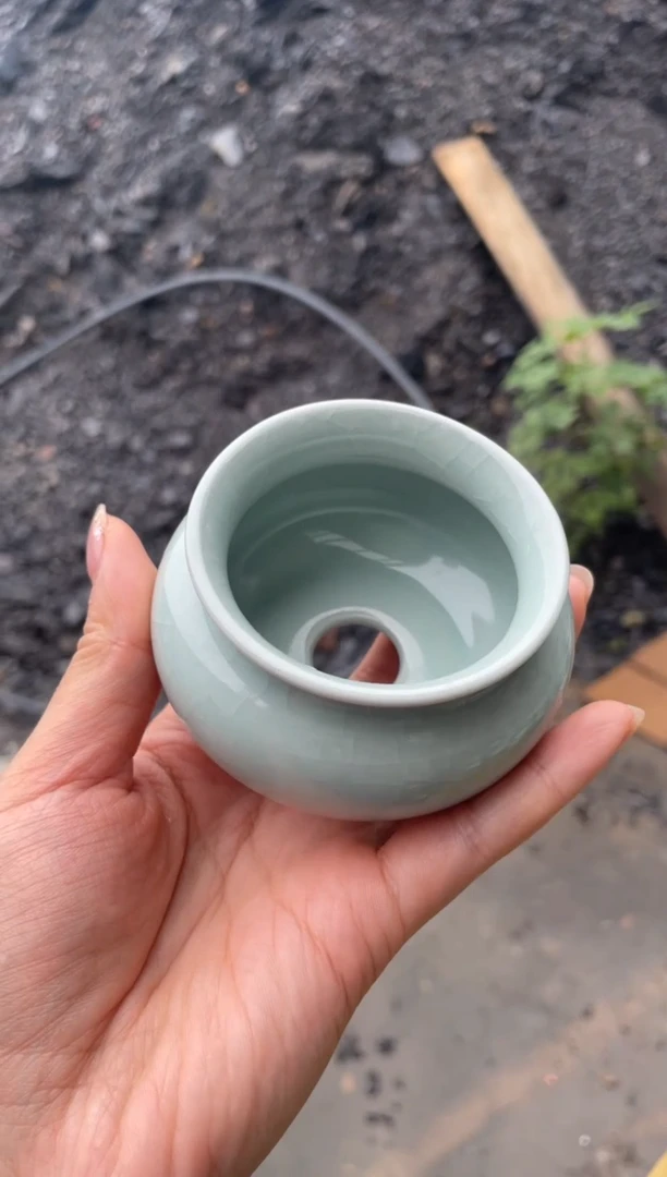 茶漏底座 粉青釉 微瑕 无款