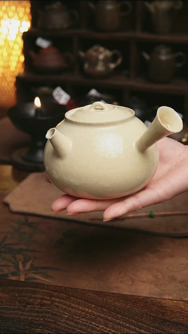 福利全手可开片养茶线的白色煮茶壶360毫升