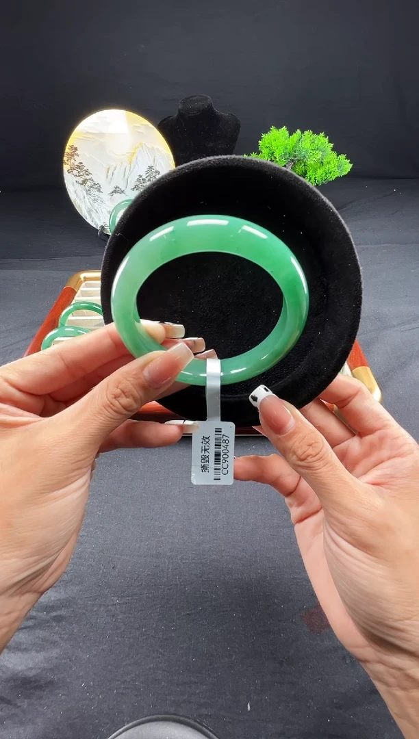 未镶嵌手镯石英质玉（非洲翠）手镯