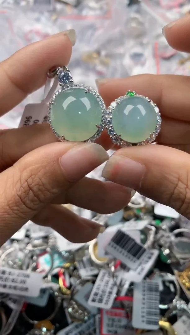 银S925镶嵌戒指翡翠444          2