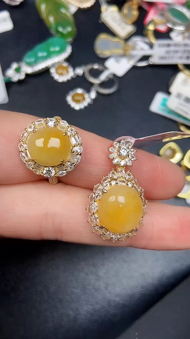 银S925镶嵌戒指翡翠7000