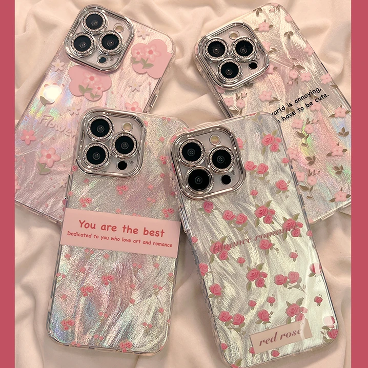 春日氛围感花适用苹果华为vivo小米oppo手机壳iphone16/15/14卡通