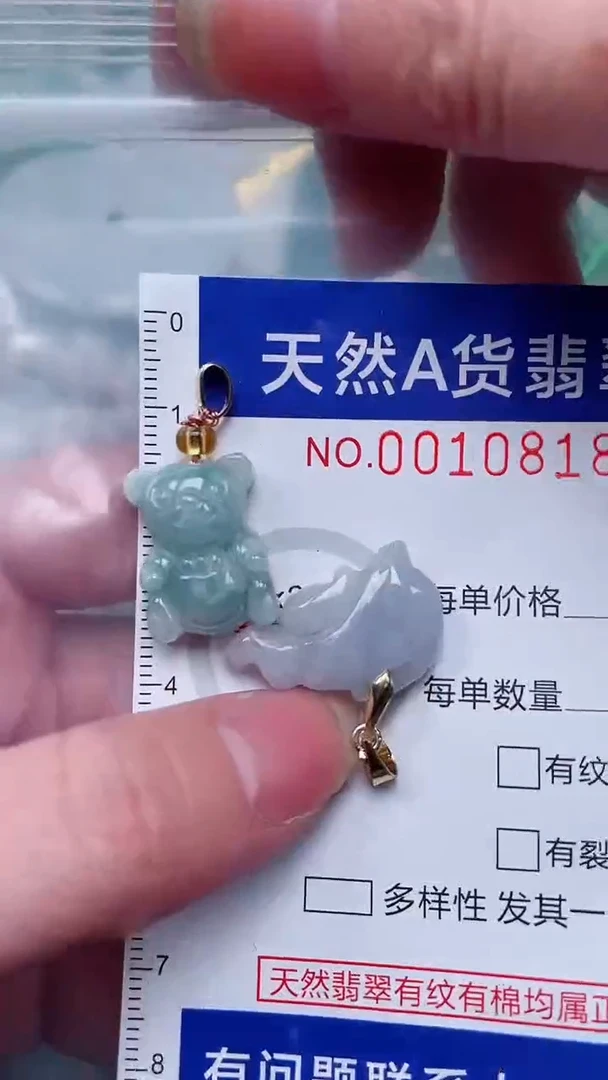 翡翠未镶嵌吊坠(赠链)1