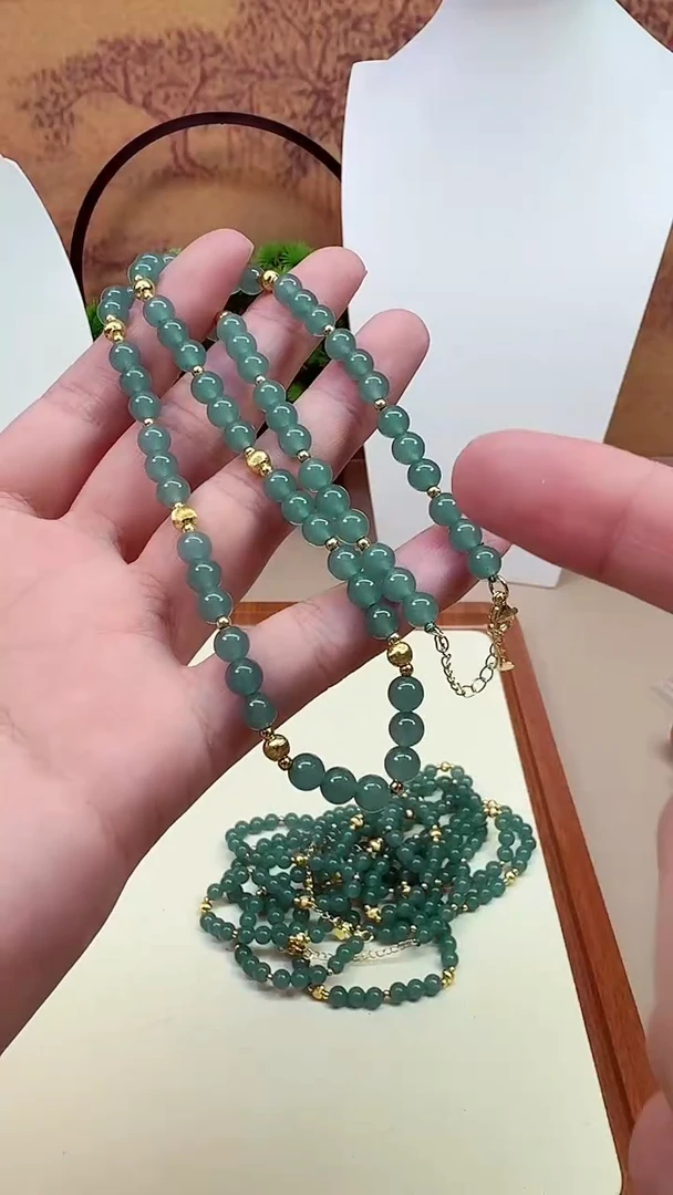 颈饰14K金镶嵌翡翠X180