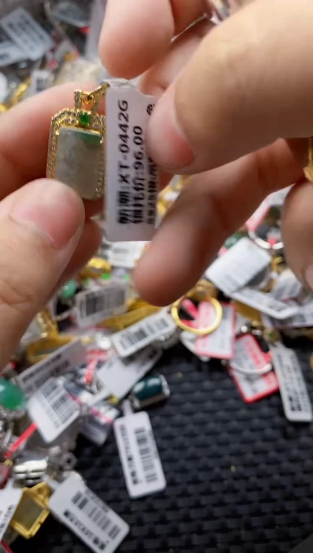 翡翠戒指银S925镶嵌7777--7