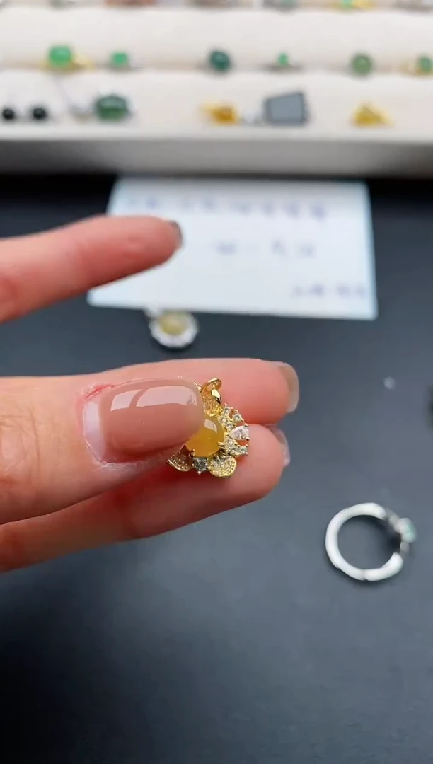 银S925镶嵌戒指翡翠55555555+9