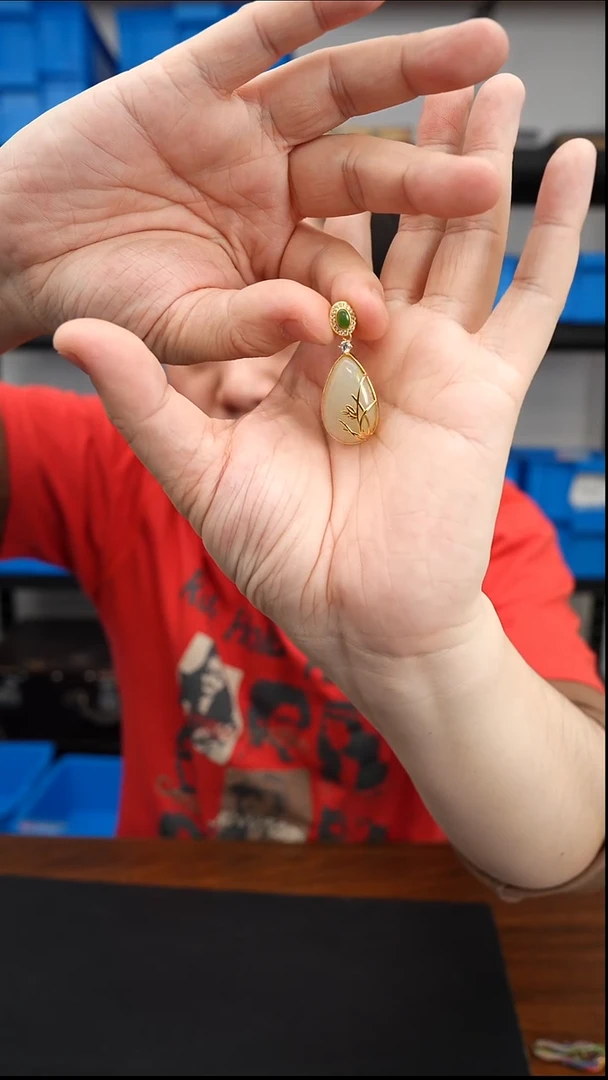 颈饰银S925镶嵌和田玉0102DLB361挂坠