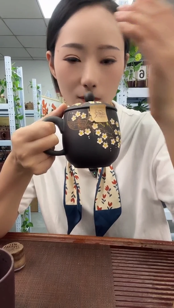 宜兴原矿紫砂全手工盖杯不换