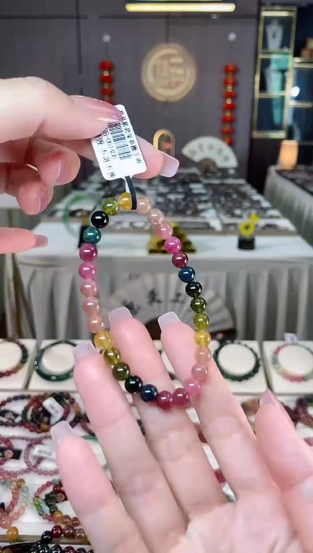 未镶嵌老矿碧玺色标彩虹单圈手串6mm+碧玺多样性发一条hon