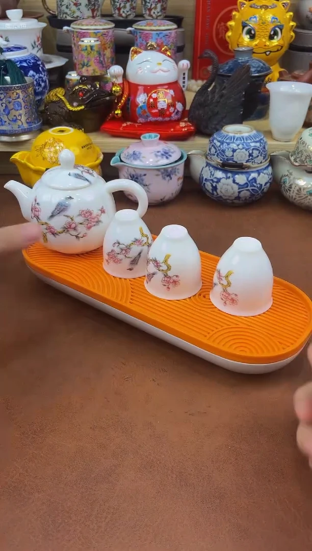 陶瓷茶具摆件旅行套组