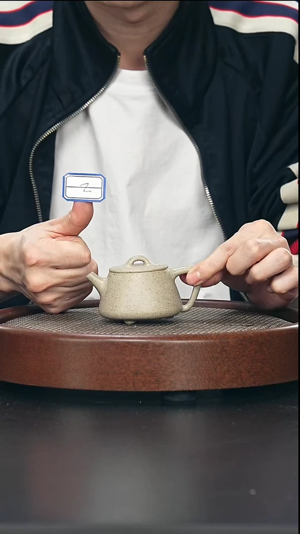 茶壶紫砂小高瓢-黑段-全手工微瑕（破）
