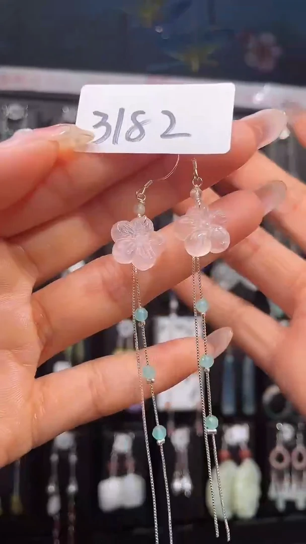 银S925镶嵌耳饰紫晶喜欢拍微瑕