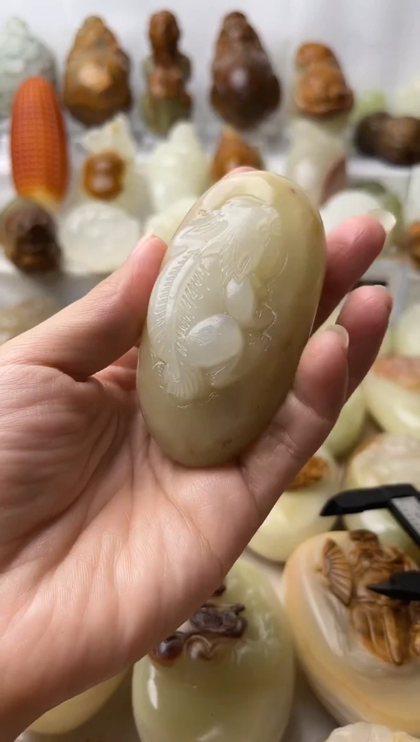 石材天然方解石棉纹正常介意勿拍不退换貔貅