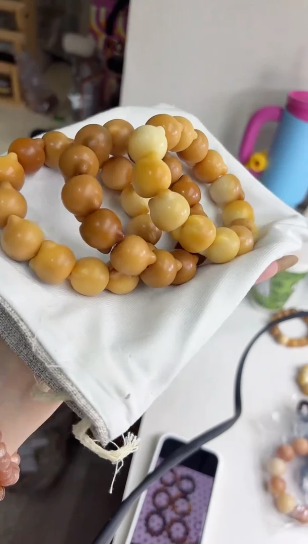 手串菩提根/象牙果沐p42干磨猫猫头20mm手串瑕疵不补随机