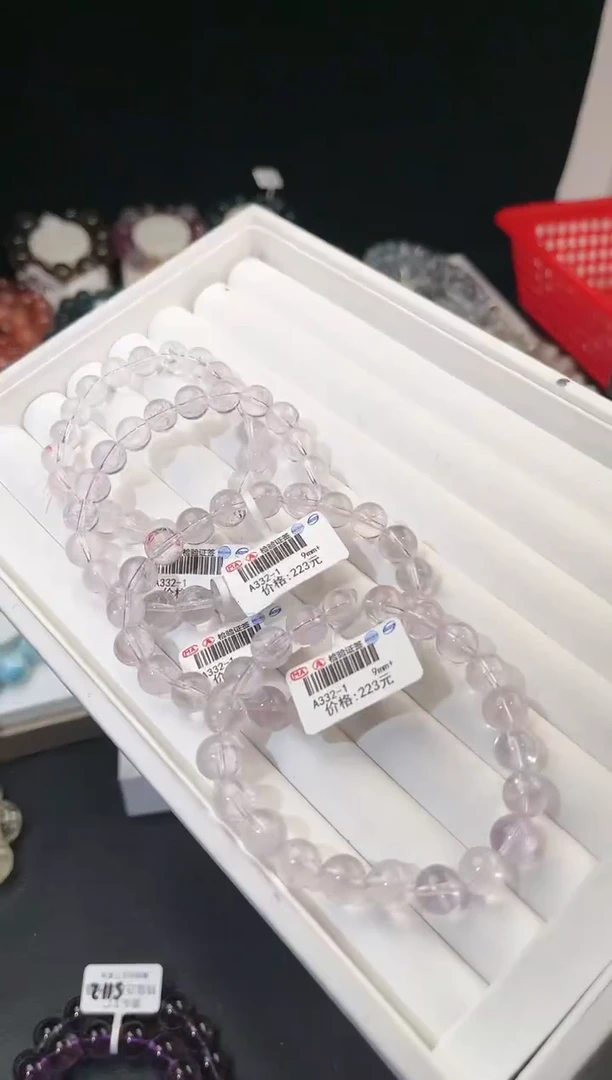 【闪购商品】水晶手链未镶嵌多样性发一紫水9mm