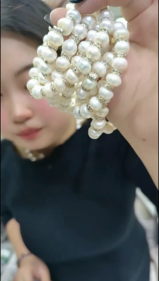 【闪购商品】淡水珍珠颈饰合金1813白珠手串