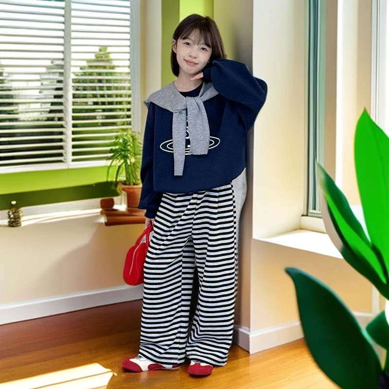 D女童卫衣套装秋装2025新款洋气儿童秋季运动休闲裤中大童两件套