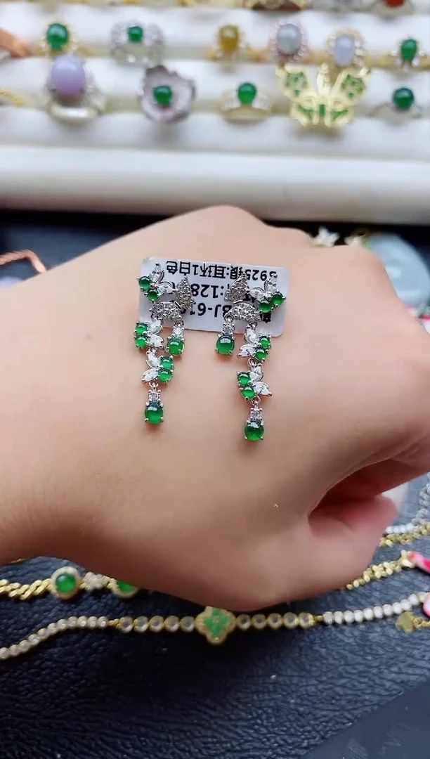 银S925镶嵌戒指翡翠1