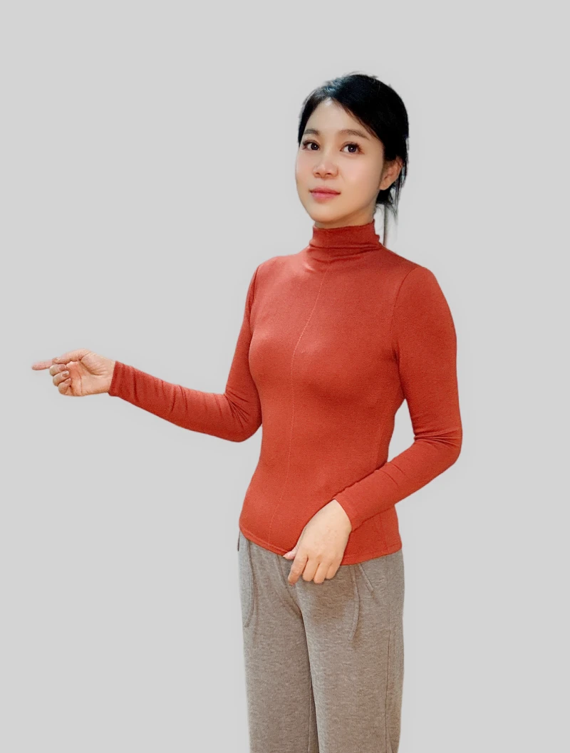 美雅碧秋衣紧身保暖百搭修身内衣堆堆领保暖衣上衣长袖打底衫时尚