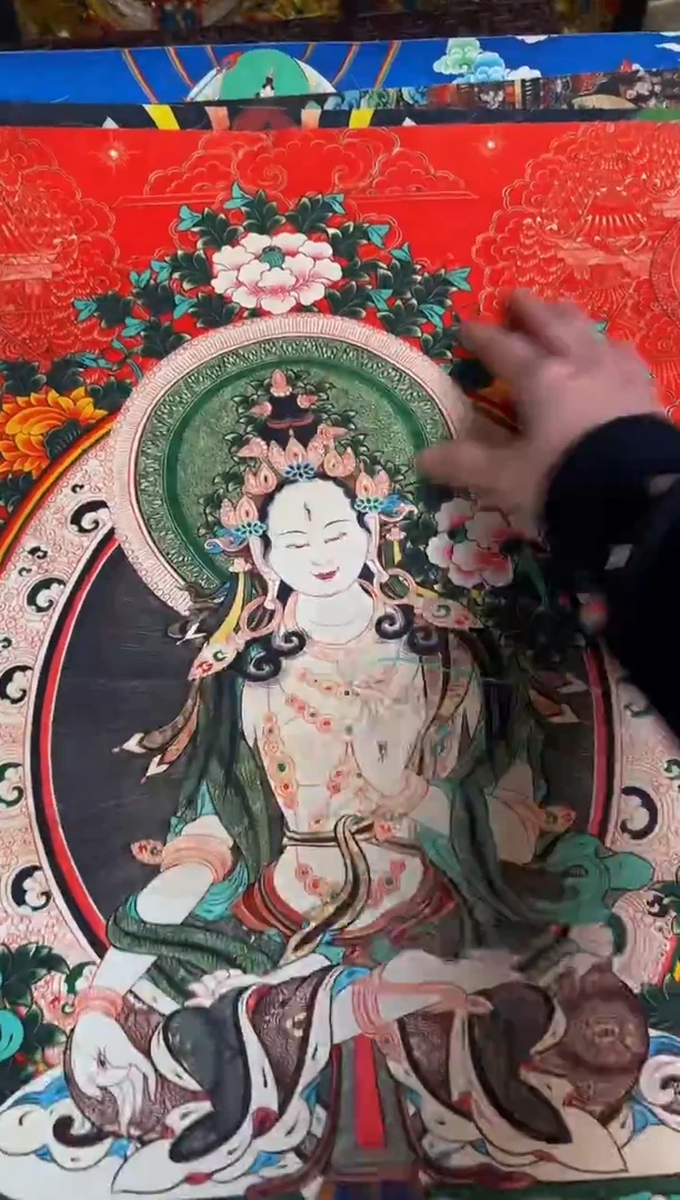 装裱画精品手绘唐卡链接--A036