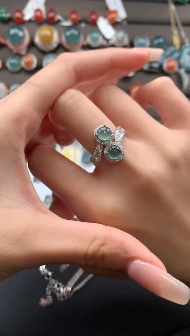 【闪购商品】翡翠戒指银S925镶嵌12312312312